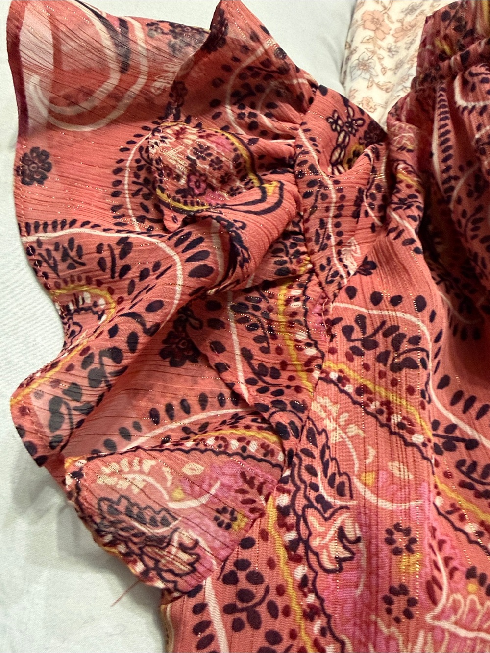 NWT paisley top with gold threads